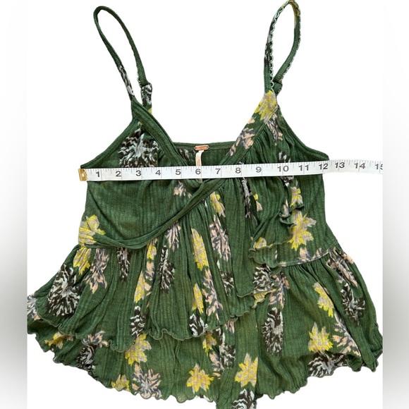 FREE PEOPLE Revolve Green Melbourne Ruffle Tank Top Bohemian Size XS Boho - Picture 9 of 10